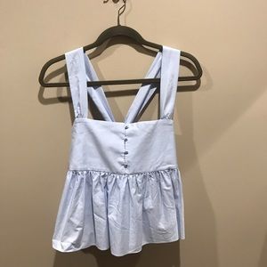 zara blue peplum top!